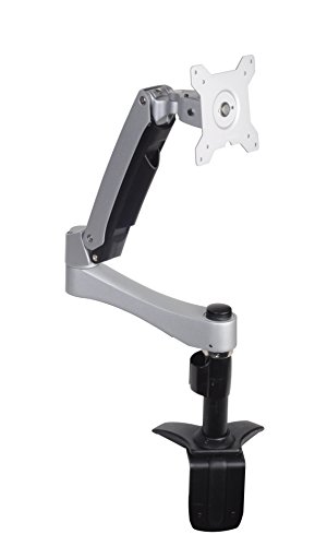 SilverStone SST-ARM11SC - Single ARM LCD LED support de montage pour écran, réglable, avec une rotation de 360°, s'incline vers le haut/bas à 90°, pivote vers la gauche/droite à 90° & bras pivotant tirable à 180° - VESA maximale 100x100, argent
