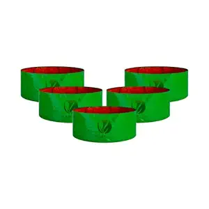 PLANT CARE HDPE Gardening Grow Bag, Nursery Cover Green Bags, Indoor & Outdoor Grow Containers for Vegetables Fruits Flowers.-Pack of 5 (15 in X 6 in)