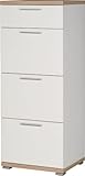 Germania 3203-178 Kommode GW-Top in Weiß/Absetzung Sonoma-Eiche-Nachbildung, 48 x 120 x 40 cm (BxHxT)