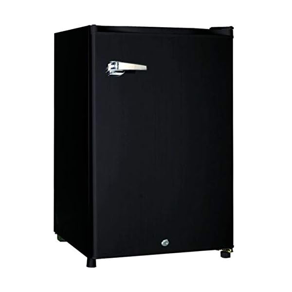 Syntrox Germany 95 Liter geräuscharmer 39 db Retro Kühlschrank mit Schloss und Griff