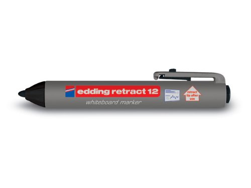 examen Edding e-12 Lot de 10 Marqueurs à Pointe ogive pour Tableau blanc rétractable 1,5 à 3 mm Noir