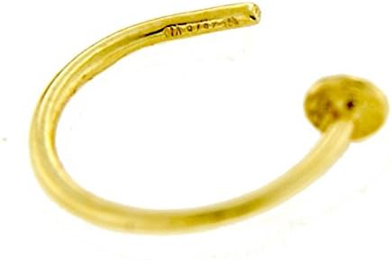 Nose Ring jewellery, nose hoop piercing 18ct gold, 7x0.7mm. 09197