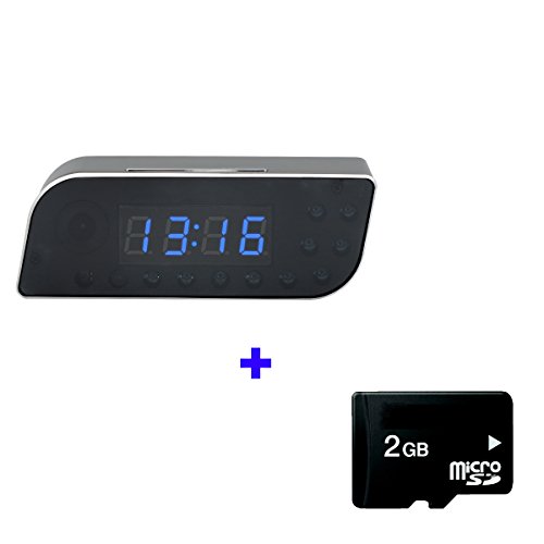 QUMOX 720P HD WIFI Reloj Cámara 160 ° P2P IP Cámara DVR Detección de Movimiento + MicroSD 2GB