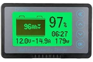 OUITBLE Indicateur de batterie, compteur TF03K 350A Coulomb compteur de capacité de batterie indicateur d'affichage de courant de tension