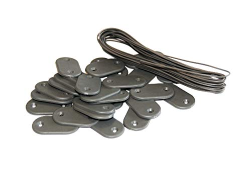 MAILLESTORE Kit de Fixation Brise-Vue - Lot de 10 Kits (26 pastilles + 4m de Fil par kit) Gris Clair Lot de 10 Kits