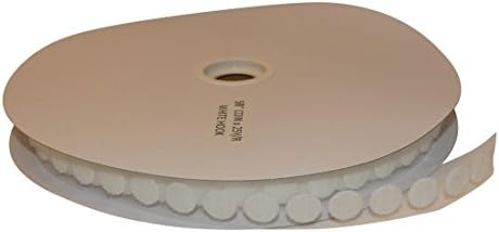 FindTapeAdhesive-Backed Hook-Side Only Coins/Dots (HL74-C): 5/8 in. Diameter dots [1200 per roll] Hook-Side only (White) [1200 Coins/roll]