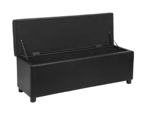 [corium] Ottomane (119 x 38 x 45 cm)(schwarz) Sitztruhe Polsterbank Sitzhocker Betthocker Truhe Bank - 3