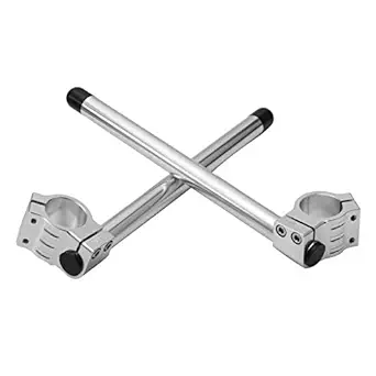 Sellbury Motorcycle CNC Aluminum Fork Tube Clip-On Handlebars Handle Bar 35mm Silver