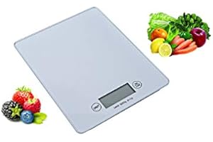 OHMEX OHM-BAL-7001KTC - Balance de Cuisine Tactile - Mesure de Haute Précision - Capacité Max 5 Kg - Coloris Blanc