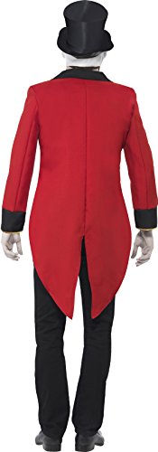 Smiffys Adult Men's Sinister Ringmaster Costume, Jacket, Mock Shirt, Mask and Top Hat, Cirque Sinister, Halloween, Size: L, 44007