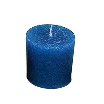 DELHI CANDLES Home Made Hand Crafted Smooth Sky Blue Pillar Candles, Set of 4 for Home -Meditation/Aroma/Reiki/Party/Romantic Dinner/Christmas & Other Occasion (Sky Blue, 2X2)