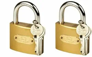 BONBURY Safety Pressing Brass Anti Theft Wide Body Padlock with 3 Keys for Home, Office, Godown (Set of 2 Lock 63mm & 50mm)