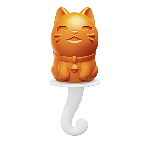 Zoku ZK123-009 Eisformen "Ice Pop" Katze, 45 ml, Kunststoff, orange