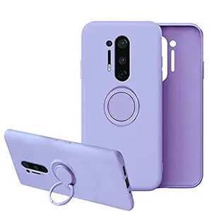Compatible with OnePlus 8 Pro Case for OnePlus 8 Pro Phone Case Silicone Shockproof Cases Cute Anti-Scratch TPU Protective Case with Ring (Purple, OnePlus 8 Pro)