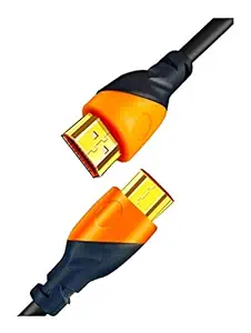 Live Tech High Speed HDMI Cable with Ethernet - Supports 3D, 4K and Audio Return (1.8 Meter/ 6 Feet)- Flix (Orange-Black, PVC)