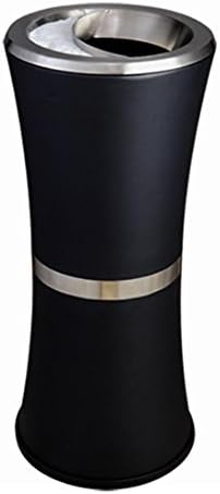 Trash Cans Outdoor Trash Cans No Lid Creative office Storage Barrels Stainless Steel ashtray , Black