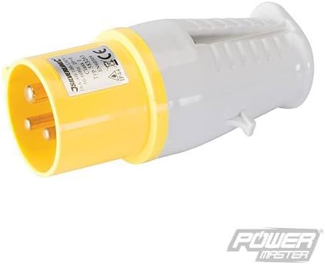 16A Plug 110V 3 Pin Heavy duty and impact-resistant, for site and industrial use. Captive terminal and cord clamp screws. IP44 rated.