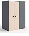 Easily Accessible WalkIn Wardrobe Closet Iks X01 Right Anthracite/Oak Wardrobe in Cream.