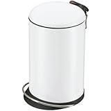 Hailo 0514-340 Trento TOPdesign - Cubo de la basura con pedal (16 litros), color blanco