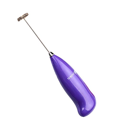 DDLBiz® Fashion Drinks Milchschäumer Foamer Whisk Stirrer Egg Beater (Lila)