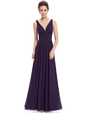Ever Pretty Damen V-Ausschnitt Lange Chiffon Abendkleider Festkleider 09016