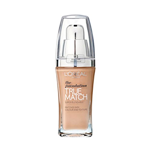 L'Oreal Paris True Match Foundation - 30 ml, Golden Beige (Number W3)