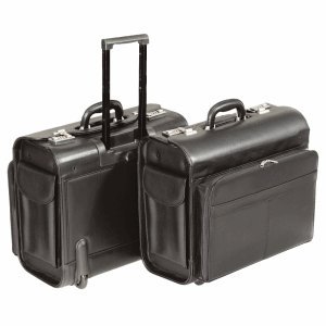 Preisvergleich Produktbild Alassio Piloten-Laptopkoffer Trolley San Remo Lederimitat schwarz