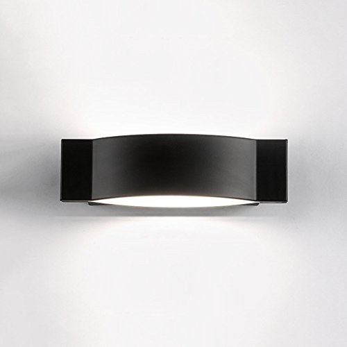 Preisvergleich Produktbild Wandleuchte Wandmontiert Wandlampe-E14 Schlafzimmer Nachttischlampe - LED Wandlampe Rücklicht Moderne Schmiedeeisen Glas Wandlampe Lesen Korridor Lampe (Farbe : Schwarz)