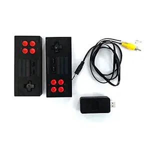 Plug & Play Wireless Video Game for Kids (8 bit Retro Built-in Games) for up to 2 Players-Multi Color