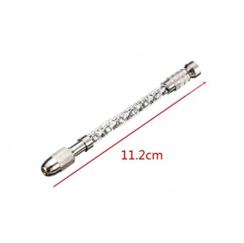 EgoEra® Halbautomatische Mikro klein Mini Handbohrmaschine Handbohrer mit Bohrfutter und 20 Stücke Mini HSS Spiralbohrer Bohrer Satz 0.3-1.6mm Gerade Schaft für Kunststoff Metall Holz Bohrung - 2