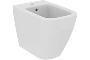 Ideal Standard - i.life B, Bidet a terra filoparete, Con foro per la rubinetteria, Con foro troppopieno, Bianco