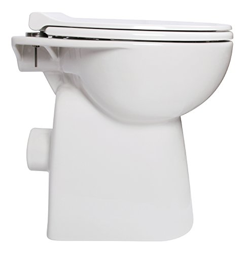 Stand-WC-Set +7 cm | Spülrandlos | Erhöhtes WC | Inklusive WC-Sitz | Für Senioren und große Menschen | Tiefspüler | Abgang waagerecht | Weiß | Spülrandlose Toilette | Spülrandloses WC | Stand-WC | Einfache Reinigung - 9