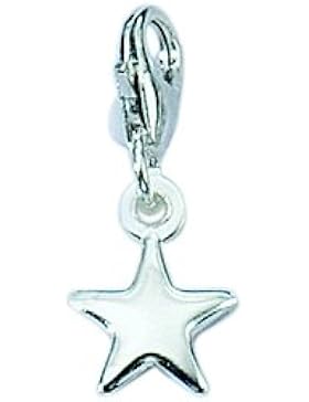 Silber 925 Sterling Silver Charms - Anhänger - Stern - B. 9 mm - H. 8,1 mm