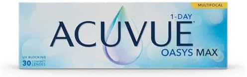 ACUVUE OASYS MAX 1-Day Multifocal; Lenti a contatto giornaliere; Visione chiara e nitida a tutte le distanze e in ogni condizione di luce;-3.25 diottrie; BC 8.4; DIA 14.30; ADD Medium; 30 lenti