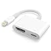 Produktbild HDMI Lightning Adapter Konverter kompatibel für iPhone X 8 7 6 iPad, Digitaler AV-Adapter, Plug and Play Video AV Anschluss zu 1080P TV Projektor