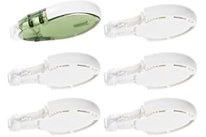 Ideen mit Herz Dispensador de cinta adhesiva y cartuchos de recambio, adhesivo de doble cara, 8 mm x 10 m por caja, recargable (1 dispensador + 5 cartuchos de recambio)