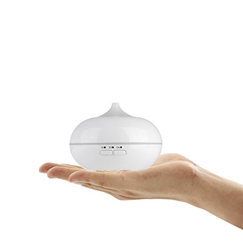 Aroma Diffuser, MaxTronic 150ML ätherisches Öl Diffusor Mini Elektro Ultraschall Luftbefeuchter mit kühlem Nebel Aromatherapie mit 7 farbenwechselnde LED Licht, automatisch Zeitgeber, Wasserlos automatische Abschaltung und Flüsterleise Luftreiniger, Weiß - 2