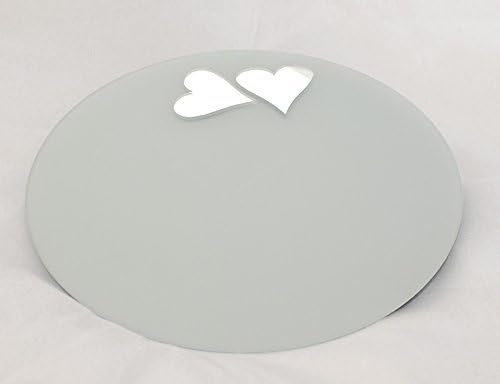 Round Mirror with Hearts Diameter 40 cm Satin