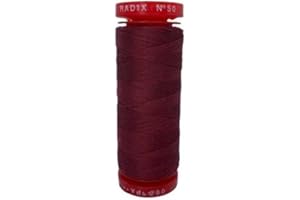 TOMASELLI MERCERIA Spagnoletta Filo Rocchetta Radix Cucirino Mercerizzato N 50 Cotone 200 Yard Tre Stelle - Bordeaux