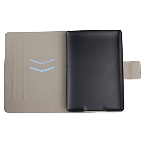 Handyhülle Kindle Paperwhite, Hülle für Kindle Paperwhite 2 Tablet Flip Case Cover, Kindle Paperwhite 3 Handytasche, Moon mood® Fall Etui Tasche für Amazon Kindle Paperwhite 1/2/3 (2012/2013/2014/2015 Version) 6.0 Zoll PU Leder Harte PC-innere Schlag-Standplatz Funktion mit 2 Karten Schlitz Kasten Schützender Abdeckungs Fall für Kindle Paperwhite (nicht mit Automatischen Schlaf / Wake Funktion) - 6