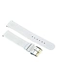 Uhrenarmband Leder Weiß Glatt mit Weißer Naht 12-18mm Armband Uhr Band 16mm