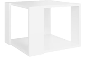 vidaXL Mesa de Centro Auxiliar Consola Mesita Salón Lateral Té Café Sofá Sala de Estar Muebles Mobiliario de Madera Contrachapada Blanco 40x40x30 cm