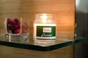 AuraDecor Wax Jar Candle, Pack of 1, Jasmine