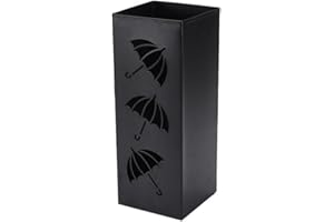 Amrocky Metal Umbrella Holder, Freestanding Square Mesh Umbrella Stand for for Home Entryway, 16x16x42 CM, Black (Black)