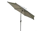 Grand 2 m, 2,7 m ou 3 m en métal manivelle et inclinaison jardin Parasol - 10 Couleurs 3 tailles (2 m, gris clair)