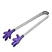 Produktbild KDSANSO Essen Clip,Multifunktionale Mini Sugar Tongs Stainless Steel Sliver Tea Party Palm Handle with Skid Proof Silicone for Kitchen Food Folder and Ice Clip,5-inch Long Lila 12.3 * 3.5cm