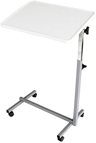 Queraltó Over Bed Table Tray with Wheels for Bed and Sofa Folding Grey, White, 1 Count