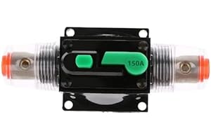 MOTTDAM Disjoncteur Auto,Auto Disjoncteur Protection De Voiture,DC12-48V Porte Fusible de Réinitialisation Manuel de Disjoncteur,Étanche Disjoncteur Intégré Fusible pour Bateau Système Protection(150A)