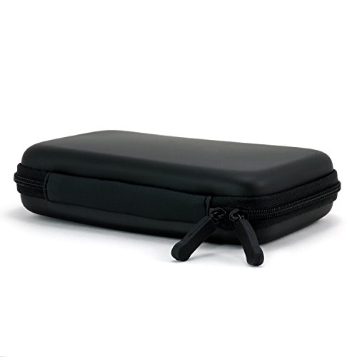 CSL – Universal Festplatten-Tasche für 2.5" HDD/SSD mit Zubehörfach - HDD/SSD Black Case - Schutzetui - Schutzhülle - Hard Case Tasche - geeignet für externe Festplatten bis 6,35cm (2,5 Zoll) und GPS- und Navigationsgeräte - aus elastischem EVA-Material (matt) + Polyester - wasserabweisend/UV-Schutz - ideal geeignet für mobilen Transport - schwarz (matt)