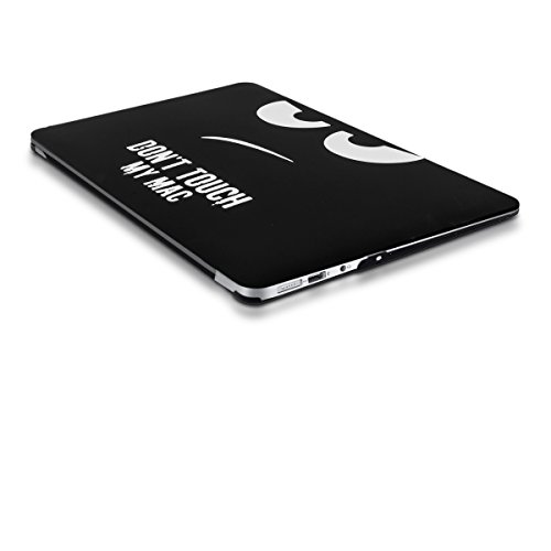 kwmobile Hardcase Laptop Hülle für Apple MacBook Air 13″ (ab Mitte 2011) – Don’t touch my Mac Design Weiß Schwarz dünne gummierte Schutzhülle Cover Case Tasche - 9